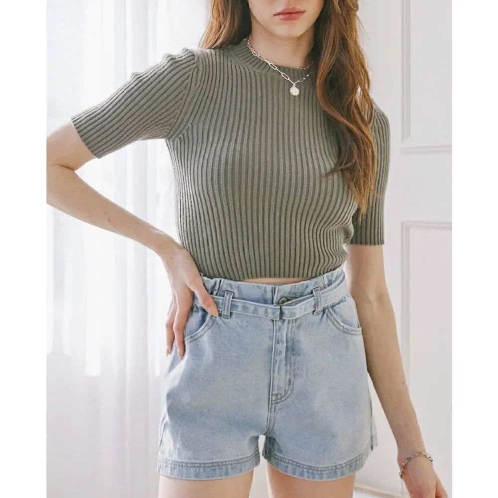 🚨4/$25 Kancan Eliana Ultra High Rise Belted Paperbag Shorts Size M